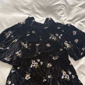 Free People Black Floral Mini Dress